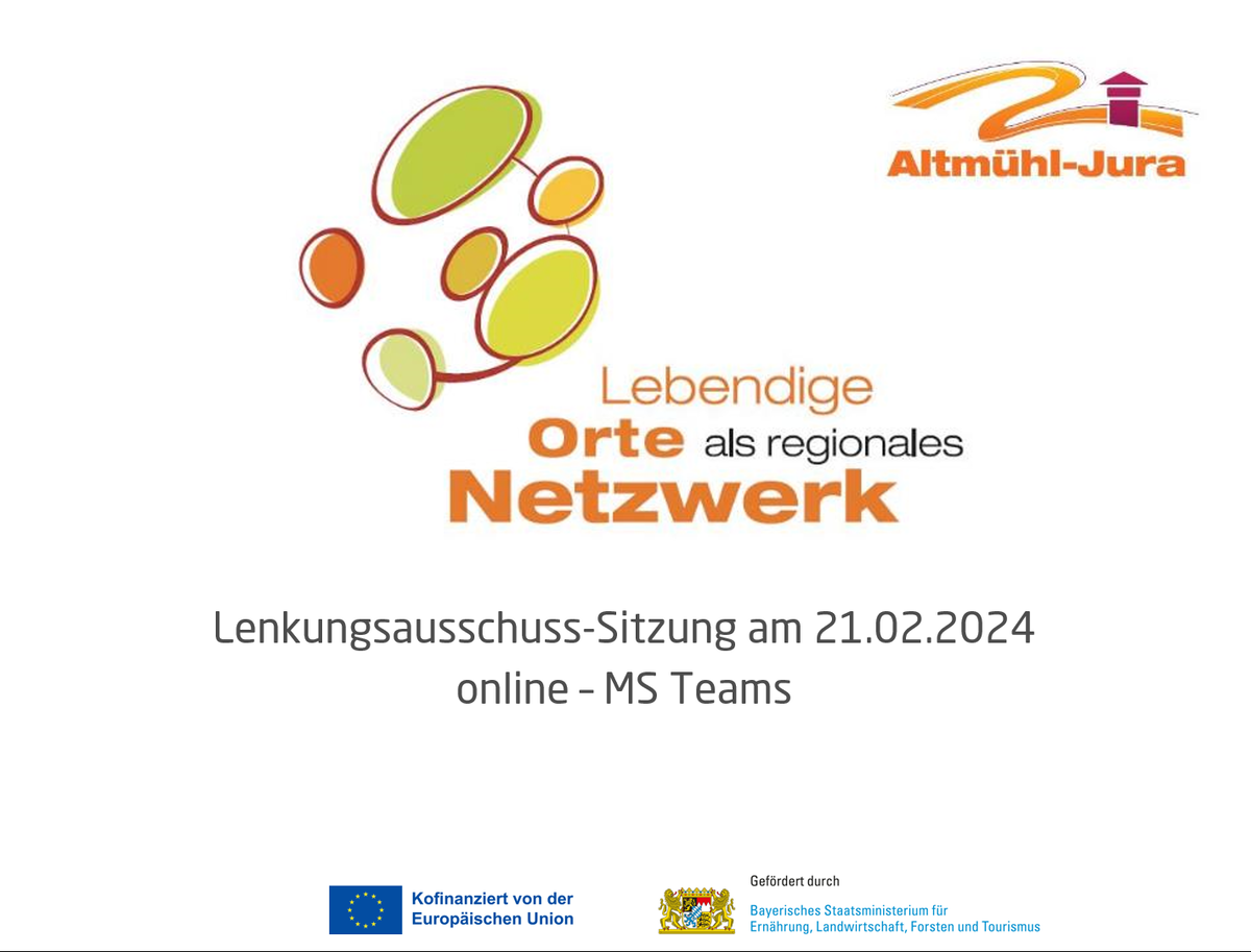 Ergebnisse der 5 Lenkungsausschuss Sitzung am 21 02 2024 Altmühl Jura